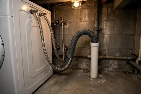 Washer discharge hose in a Palmyra standpipe