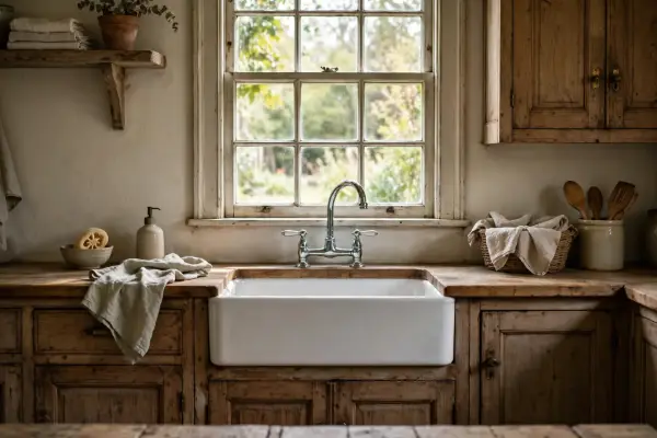 Older farmhouse kitchen sink in South Londonderry Township near Palmyra